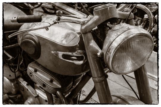 vieille photo d'une moto vintage, PNG fond transparent