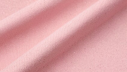 Close-up of a soft pink textured fabric with a stylish grid pattern and metallic silver accents, ideal for elegant design applications