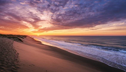 Keuken achterwand Noordzee Ocean view at sunset from sand dune, seasonal change  © AImmersive Imagery