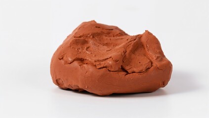 Natural clay sculpture isolated on a white backdrop, ideal for artistic modeling or crafting