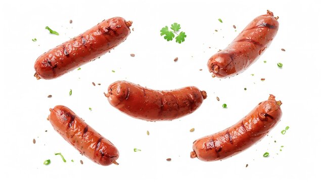 Whole grilled sausages seasoned with herbs and spices, showcasing a protein-rich meal