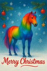 new year card with horse