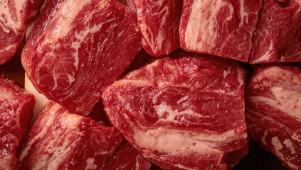 Wagyu steak cuts showcasing intricate marbling, a protein-rich meal, ideal for culinary presentations