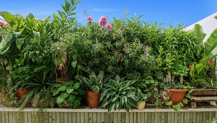 Fototapeta premium Balcony adorned with greenery