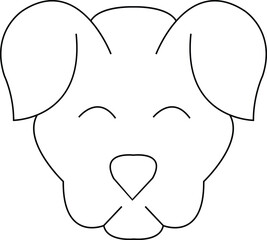 Dog face outline, simple cute cartoon drawing