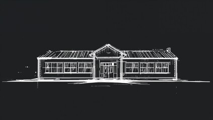 Vector illustration of a school structure, suitable for educational layouts