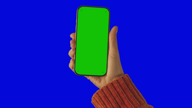 Smartphone 17 Pro 2025 in hand while performing four scrolling gestures followed by a double tap interaction.