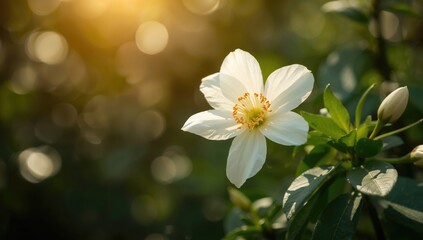 Fototapeta premium Mussaenda Dona Queen Sirikit bloom, vibrant floral display, seasonal change