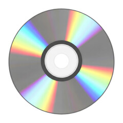 Clean CD or DVD Disk for Data Storage and Digital Media, Cut Out, Clipping Path, Isolated on a Transparent PNG Background.