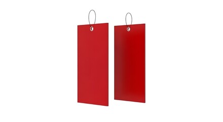Two Red Tags on White Background for Retail.
