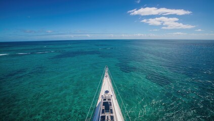Sailing vessel viewed from above, showcasing navigation efficiency