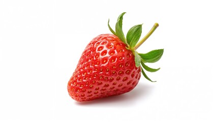 Strawberry fruit set against a white backdrop, fiber-dense choice