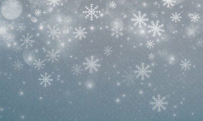 Abstract blue winter holiday Christmas background with vector snowflakes pattern illustration