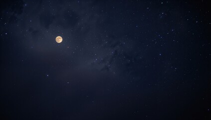 Fototapeta premium Moonlit night sky glistening under celestial light, seasonal beauty