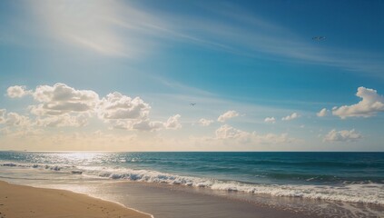 Ocean and sky meeting at the horizon, tranquility and vastness, Earth Day