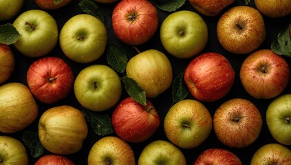 Organic apple fruit arrangement, seasonal bounty, Earth Day