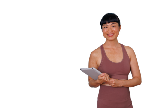 Woman holding shopping bags and smartphone, online shopping experience, consumerism, retail, e-commerce sale with transparent background