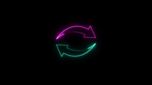  turning directional road arrow. Turn arrow icon vector in trendy flat style. share arrow icon animation. Red color share arrow and black background