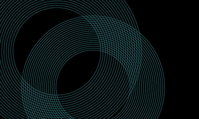 Blue abstract background with glowing circles. Swirl circular lines pattern. Geometric spiral. Twirl element.