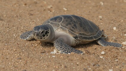 Obraz premium Young Olive Ridley Sea Turtle Hatchlings emerging from eggs, wildlife survival, World Turtle Day