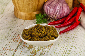 Yellow Thai spicy curry paste