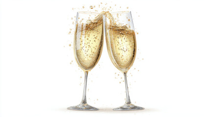 Cheers to celebration toasting with champagne glasses elegant clipart transparent liquid festive environment
