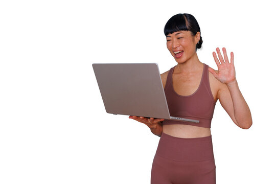 Confident woman presenting information with hand gestures, smiling, standing on a transparent background