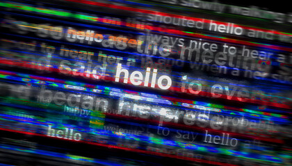 Hello greeting headline titles media 3d illustration