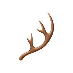 Fototapeta premium vector illustration of single reindeer antler isolated on white background for christmas decor