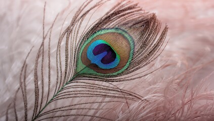 Obraz premium Peacock feather, vibrant and textured, suitable for decorative use