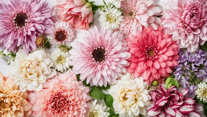 Various spring and summer flowers depicted in macro detail, suitable for background design