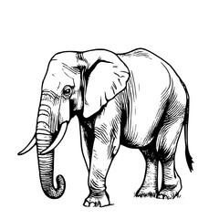 elephant isolated on white