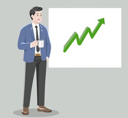businessman with graph