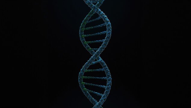 DNA structure model set against a dark backdrop, educational tool for scientific study - Powered by Adobe