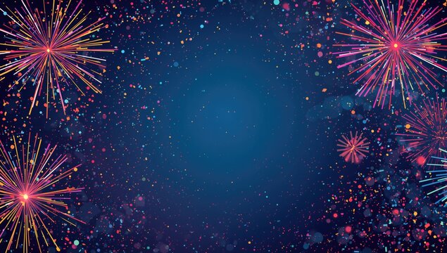 Abstract sky design featuring vibrant lines and bursts of light, suitable for party themes