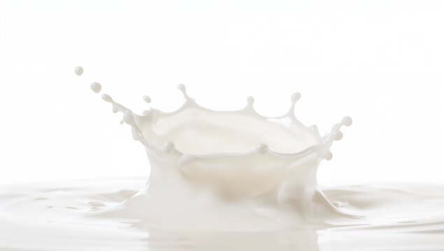Milk splash, visual representation of liquid dynamics, fluid motion in slow motion