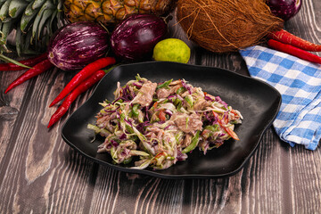 Salad with canned tuna and cabbage