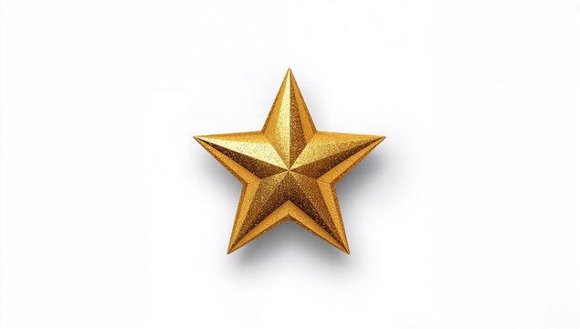 Gold Star on White Surface, symbol of achievement, recognition theme