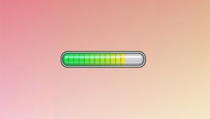 3D rendering of a loading bar icon set against a vivid backdrop, visual metaphor for progress