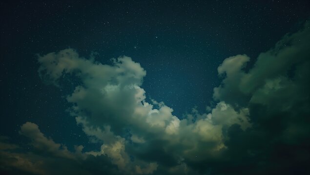 Sky filled with green and gold clouds, seasonal change