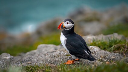 Puffin in a natural setting, showcasing wildlife beauty and the importance of preservation
