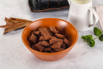 Dry sweet chocolate ceral flakes