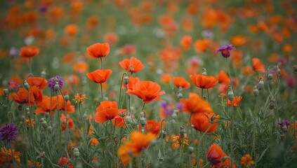 Vibrant spring flowers in bloom, highlighting seasonal change