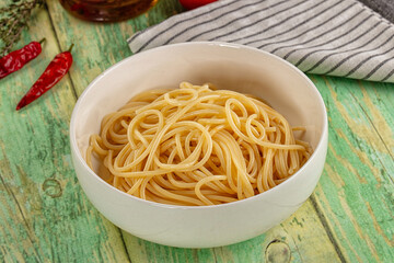 Italian pasta spaghetti with oil