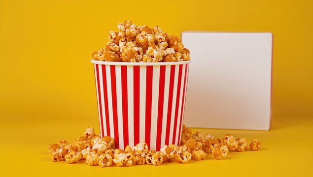 Popcorn bucket filled with caramel corn, fiber-dense choice