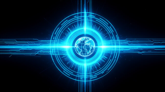 abstract blue background with global world