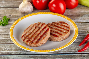 Grilled tuna steak fillet medallion