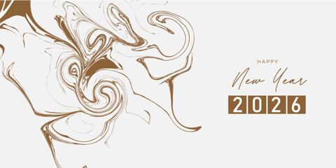 aesthetic 2026 banner new year greeting template 