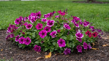 Petunia flowers in vibrant hues, ideal for garden landscapes