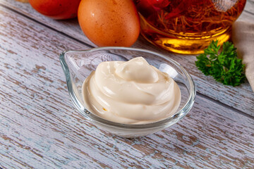 Homemade mayonnaise sauce dip cream